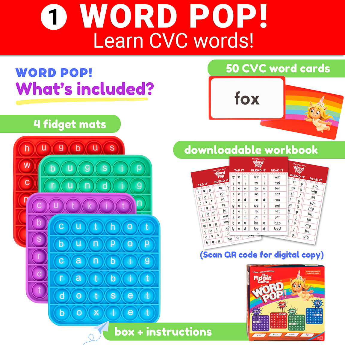 Word Pop Learn CVC Words