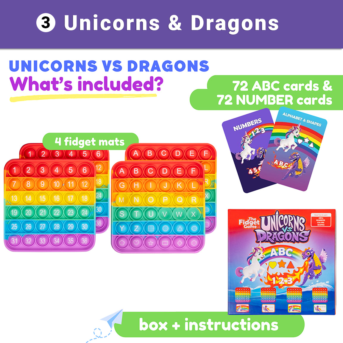 Shark Tank  Deal Kindergarten Bundle -Unicorn and dragons- The fidget game