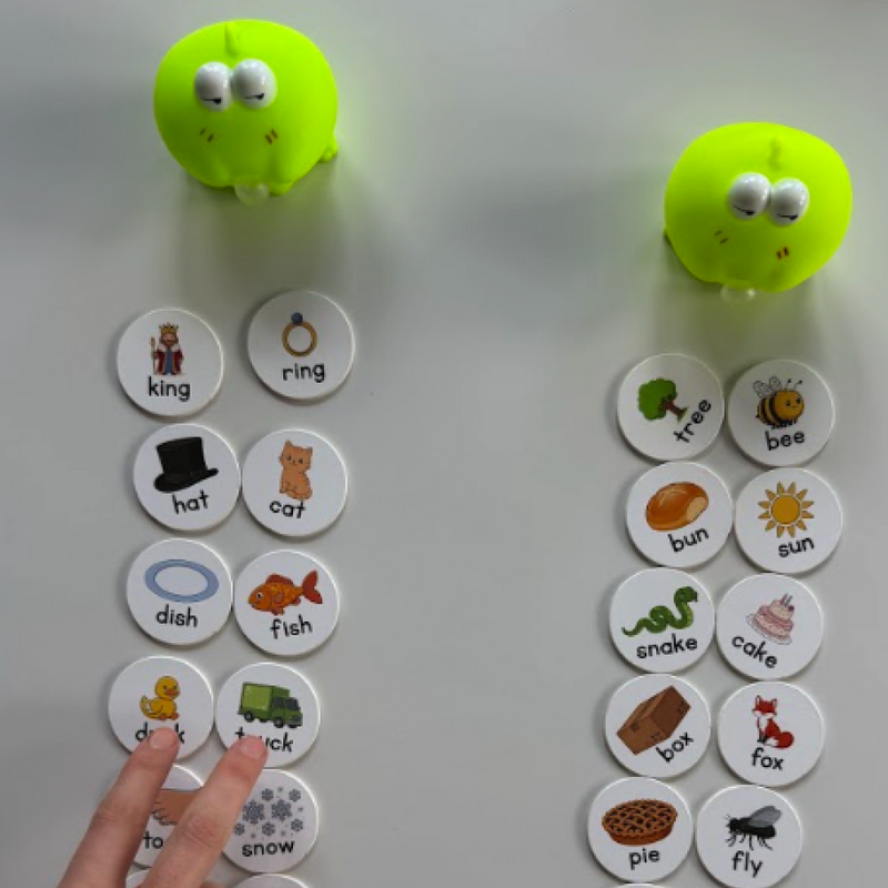 Rhyme time! If two tokens rhyme, keep the pair. Most pairs wins!