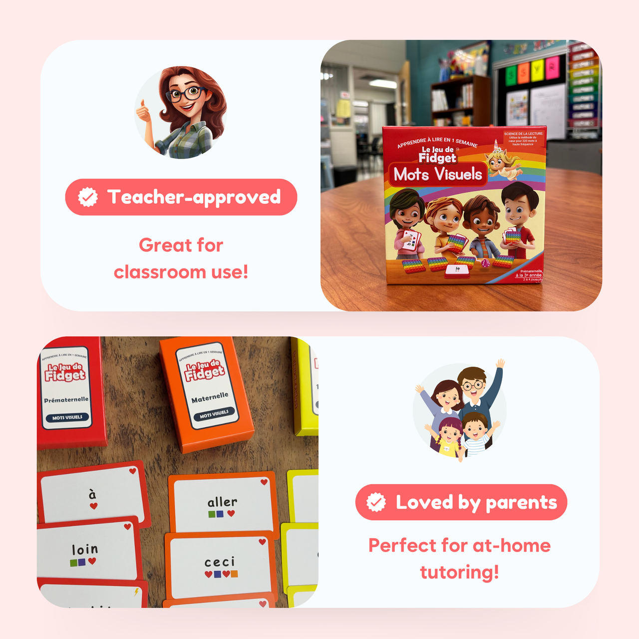 The Fidget Game French: Le Jeu de Fidget Mots Visuels