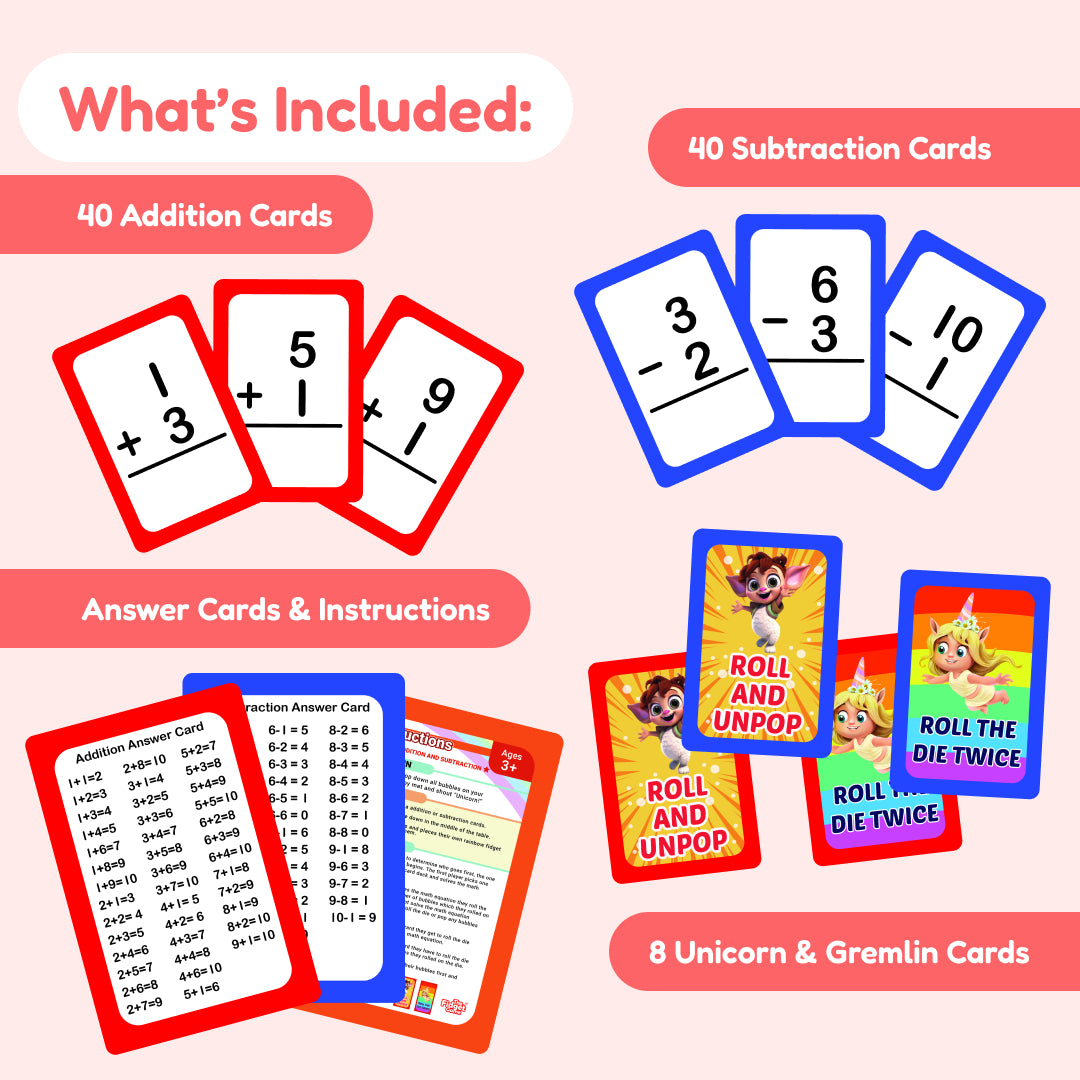 Addition and Subtraction Card Packs + Ten Frame Fidgets