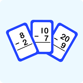40 subtraction cards