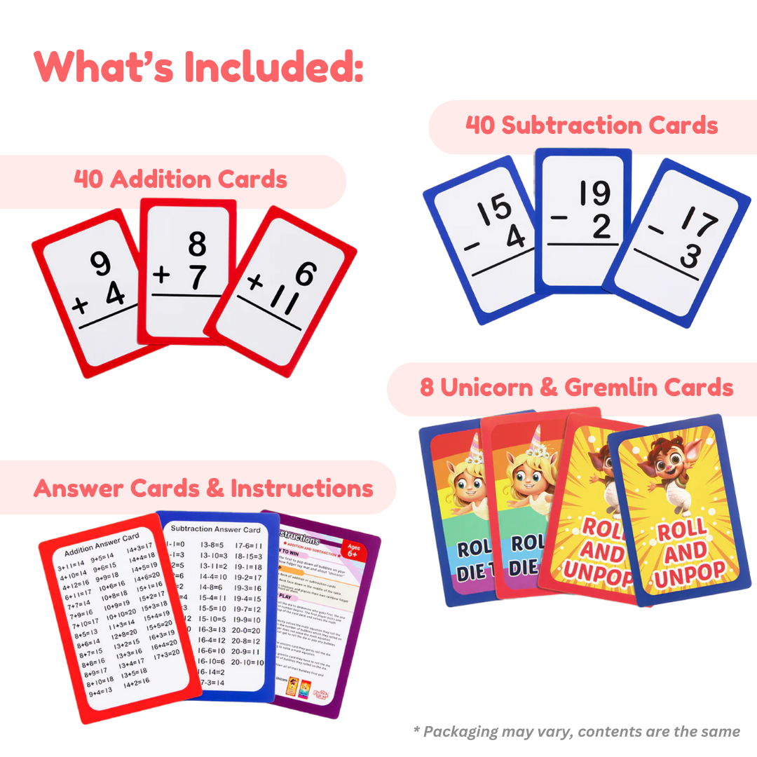 Addition and Subtraction Flash Cards For Grade 1 and 2 The Fidget Games Addition and Subtraction Flash Cards For Grade 1 and 2 The Fidget Games