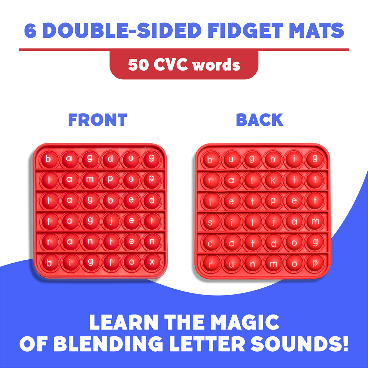 6 Extra CVC Fidget Mats (Word Pop)