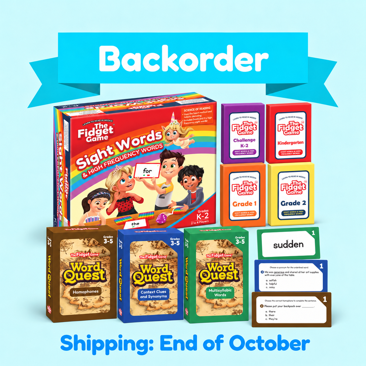 Sight Words + Expansion 3-5 Card Packs
